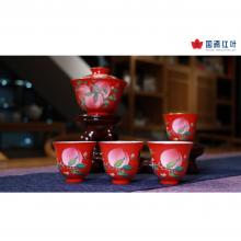 5头手绘工笔珐琅彩中国...